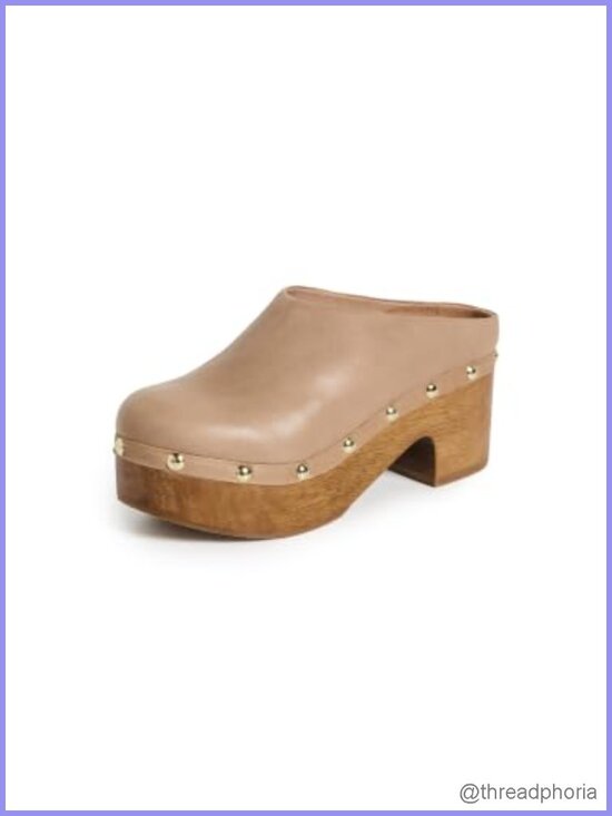 Shoes - Free People Calli Studded Leather Chunky Platform Clogs